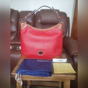 Dooney and Bourke Red Leather Shoulder Handbag EUC